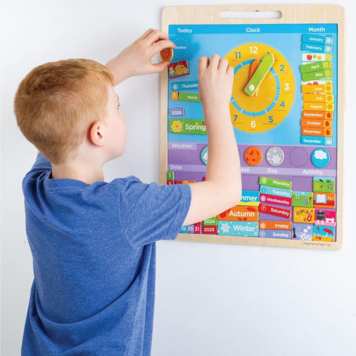 Vremea - Calendar magnetic in limba engleza, BIGJIGS Toys, 2-3 ani + [2]