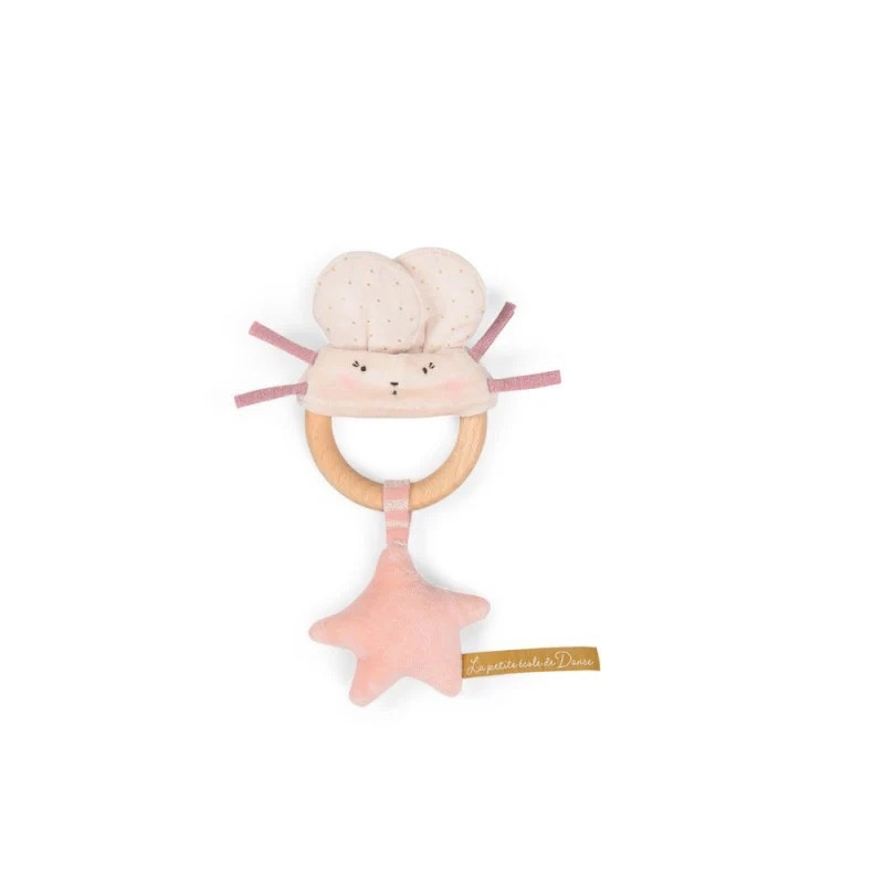 Zornaitoare cu inel de lemn Soricel , Moulin Roty, 0 luni+