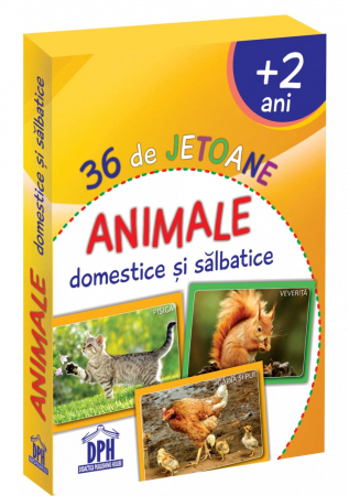 Jucarii baieti - 36 de Jetoane - Animale domestice și sălbatice, DPH, 2-3 ani +