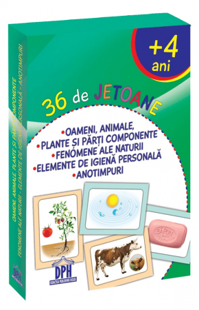 Jucarii baieti - 36 de Jetoane - Oameni, Animale, Plante, Fenomene, Igienă, Anotimpuri, DPH, 4 ani +