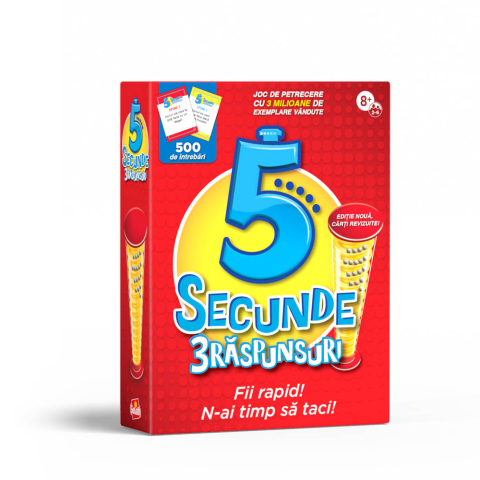 Jocuri de societate - 5 Secunde 3 Raspunsuri, joc de petrecere, lb.romana,  +8 ani