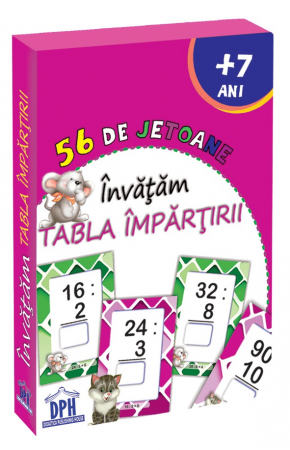 Jucarii baieti - 56 de Jetoane - Învățăm - Tabla împărțirii, DPH, 6-7 ani +