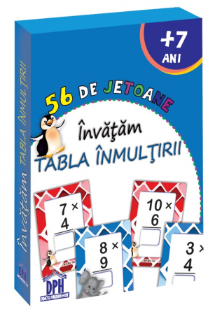Jucarii baieti - 56 de Jetoane - Învățăm - Tabla înmulțirii, DPH, 6-7 ani +