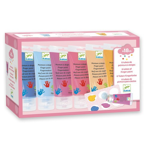 Papetarie si Rechizite - 6 culori Sweet de pictat cu mana Djeco, 1-2 ani +