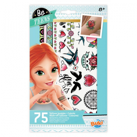 Vârsta - 75 Tatuaje - fete - Colorat, BUKI France, 8-9 ani +