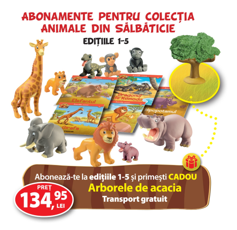 Jucarii copii 4-5 ani - Abonament editiile 1-5 Colectia Animale din salbaticie