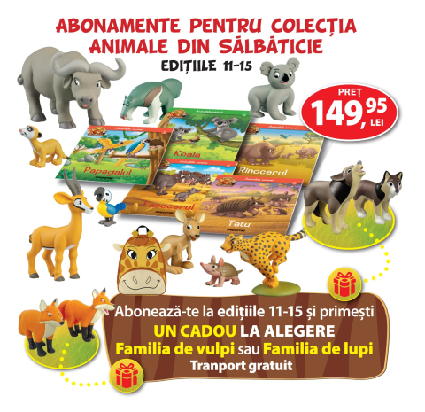 Jucarii copii 4-5 ani - Abonament editiile 11-15 Colectia Animale din salbaticie