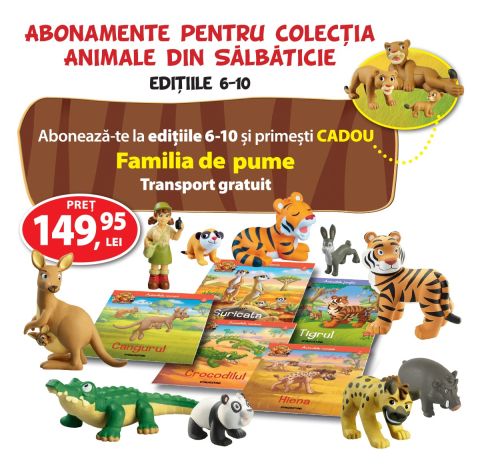 Animale din Salbaticie - Abonament editiile 6-10 Colectia Animale din salbaticie