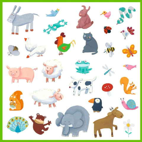 Abtibilduri Djeco Animale, 2-3 ani + [2]