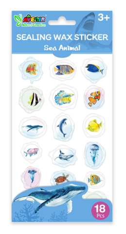 Jocuri creative - Abtibilduri imitatie sigiliu - Animale subacvatice, colectia Creatii Naturale