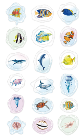 Abtibilduri imitatie sigiliu - Animale subacvatice, colectia Creatii Naturale [1]