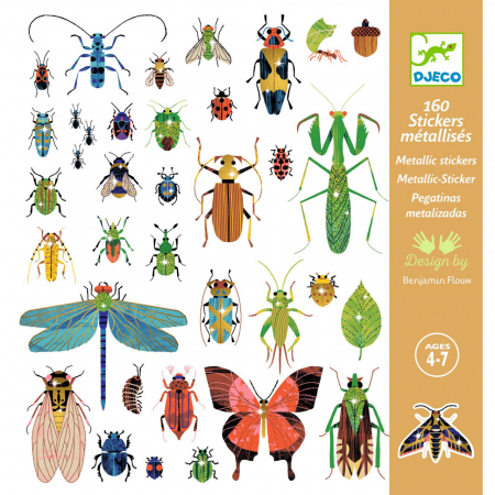 Jucarii copii 4-5 ani - Abtibilduri metalice Microcosmos, Djeco, 4-7 ani