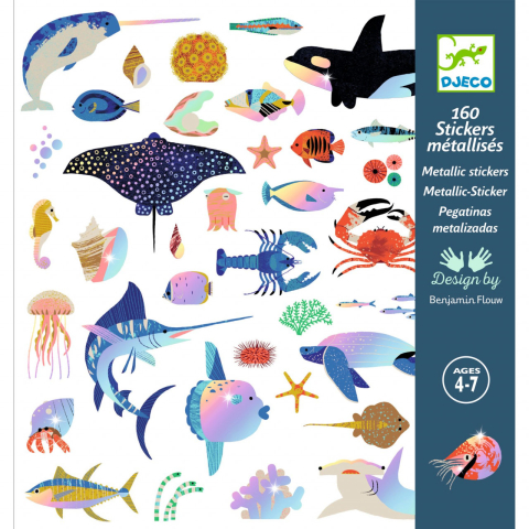 Jucarii copii 8-9 ani - Abtibilduri metalice Ocean, Djeco