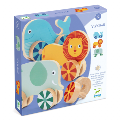 Vârsta - Animale cu surub, Vis-n-roll Djeco, 1-2 ani +