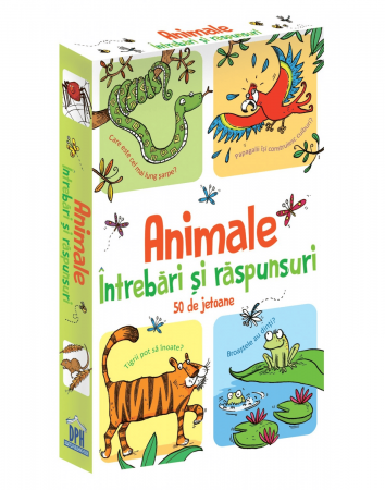 Jucarii educative 2 - 3 ani - Animale - Întrebări și răspunsuri - 50 de Jetoane, DPH, 2-3 ani +