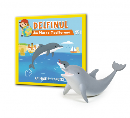 Figurine animale salbatice - Animalele Planetei Nr.15 - Delfinul din Marea Mediterana, RBA, 18 luni+