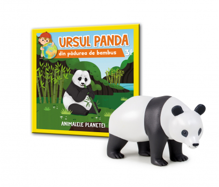 Figurine animale salbatice - Animalele Planetei Nr.3 - Ursul Panda din padurea de bambus, RBA, 18 luni+