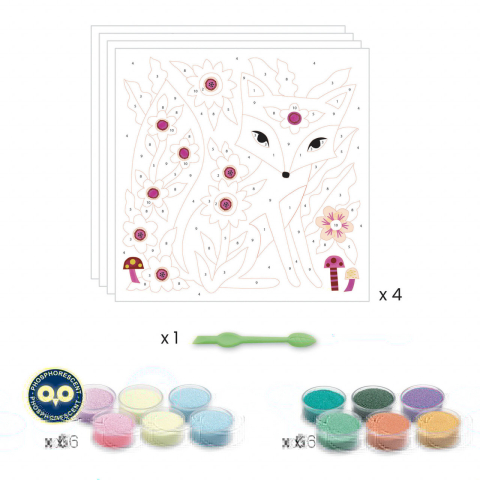 Atelier creativ cu nisip fluorescent, Animale luminoase, Djeco, 4-5 ani + [3]