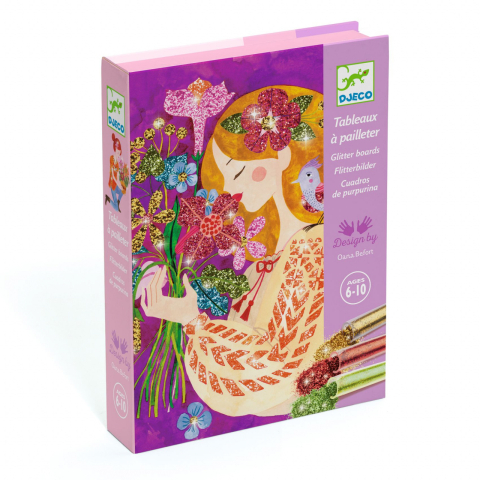 Vârsta - Atelier creativ cu sclipici, Parfumul florilor, Djeco, 2-3 ani +