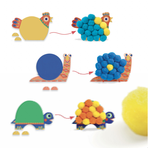 Atelier creativ Djeco, Animale moi si pufoase, 0-1 ani + [2]