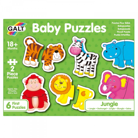 Vârsta - Baby Puzzle: Animale din jungla (2 piese), Galt, 1-2 ani +