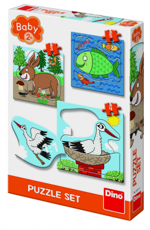 Jucarii baieti - Baby Puzzle - Unde locuiesc animalele?, Dino, 2-3 ani +