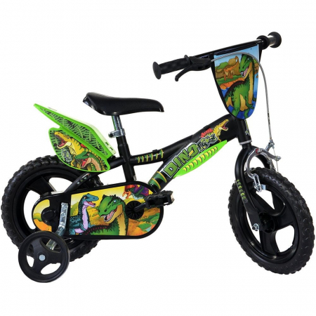 Jucarii copii 4-5 ani - Bicicleta copii 12'' Dinozaur T-Rex, DINO BIKES, 4-5 ani +