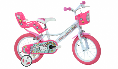 Produse - Bicicleta copii 14'' Hello Kitty, DINO BIKES, 4-5 ani +