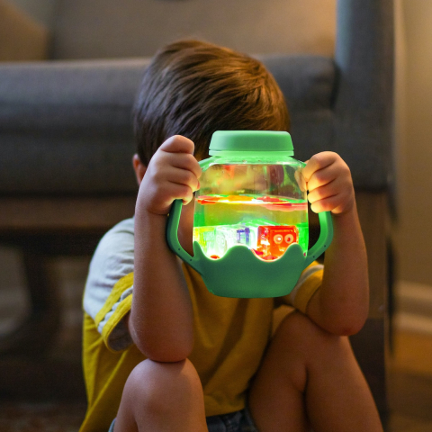 Borcan pentru joaca senzoriala, verde [1]