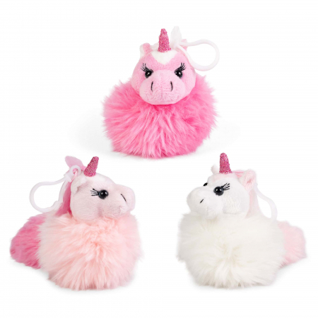 Jucarii copii 4-5 ani - Breloc pufos Unicorni 11cm, diverse sortimente