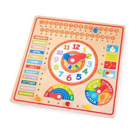 Vârsta - Calendar luni, zile, data si ora, BIGJIGS Toys, 2-3 ani +
