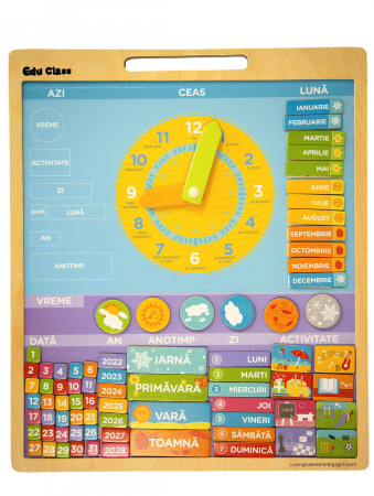 Jocuri si jucarii stiinta - Calendar magnetic vremea - limba romana, BIGJIGS Toys, 2-3 ani +