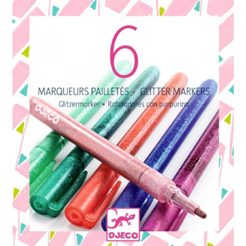 Vârsta - Carioca (marker) cu sclipici Djeco, Sweet, 6-7 ani +