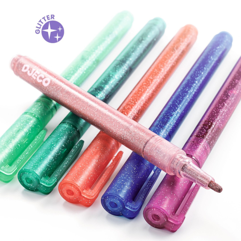 Carioca (marker) cu sclipici Djeco, Sweet, 6-7 ani + [1]