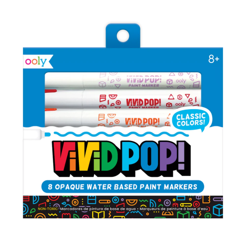 Gradinita si scoala - Carioci cu vopsea Vivid Pop! - set de 8, clasic
