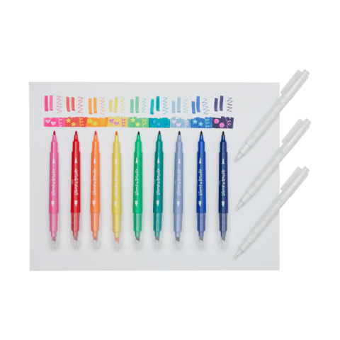 Carioci duble cu stampile Stamp-A-Doodle - set de 9 culori si 3 care schimba culoarea [2]