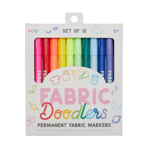 Gradinita si scoala - Carioci permanente pentru textile Fabric Doodlers - Set de 12