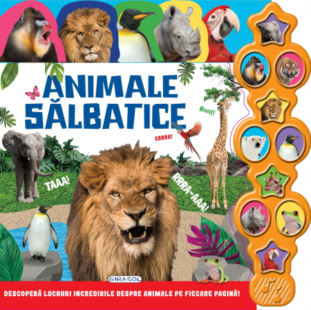 Vârsta - Carte cu sunete - Animale salbatice, GIRASOL, 2-3 ani +
