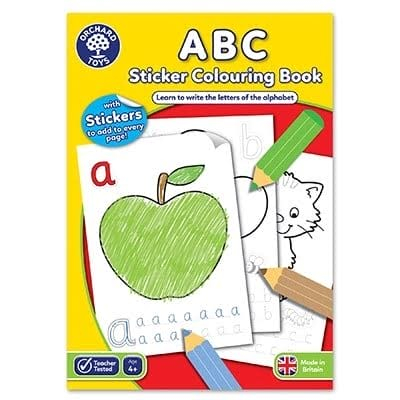 Carte de colorat cu activitati in limba engleza si abtibilduri ABC, Orchard Toys, 2-3 ani + [1]