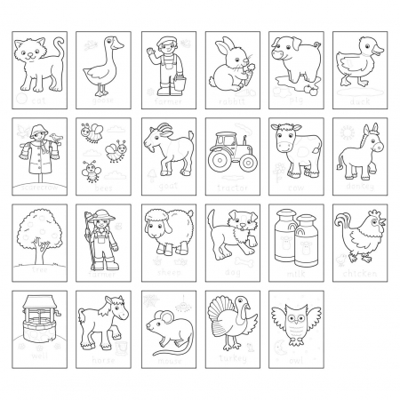 Carte de colorat cu activitati in limba engleza si abtibilduri Ferma FARMYARD, Orchard Toys, 2-3 ani + [2]