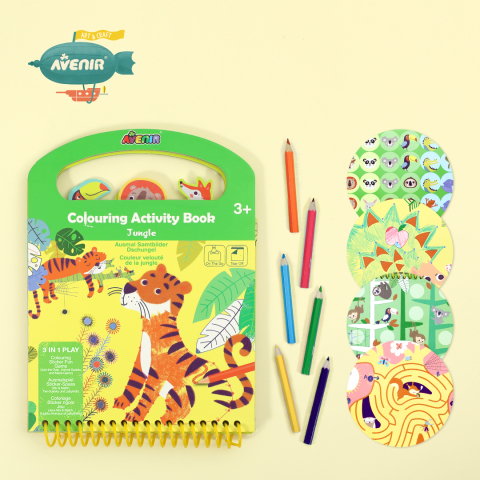 Carte portabila cu activitati de colorat - Jungla [1]