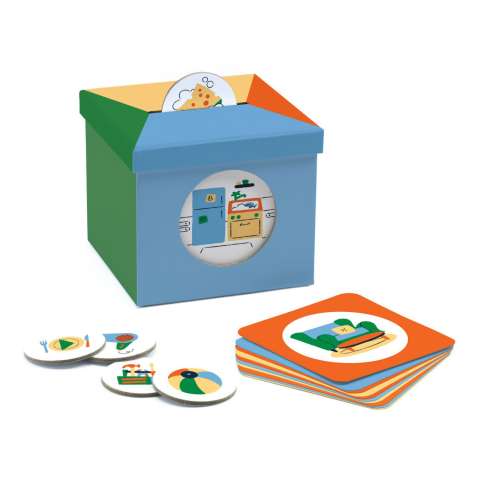 Jucarii educative 2 - 3 ani - Cartonase obiecte casnice Kioukoi Djeco, 2-3 ani +
