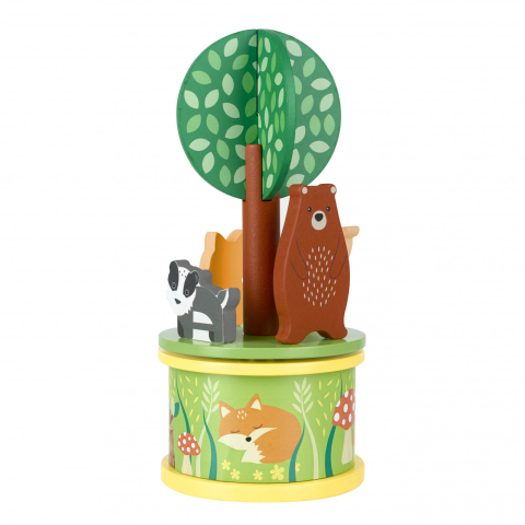Carusel muzical cu animale de padure, Orange Tree Toys, 0 luni+ [2]