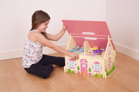Casuta din lemn pentru papusi - Flowers, BIGJIGS Toys, 2-3 ani + [3]
