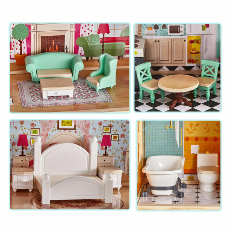 Casuta din lemn pentru papusi - In vacanta, Topbright, 2-3 ani + [3]