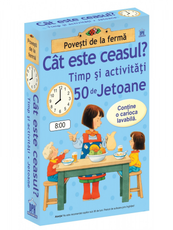Cadouri copii - Cât este ceasul - Timp şi activităti - 50 de jetoane, DPH, 2-3 ani +