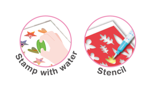 Cea mai mare Carte de pictat cu apa, sabloane, stampile si jocuri, portabila - Gradina fantastica si animale [6]