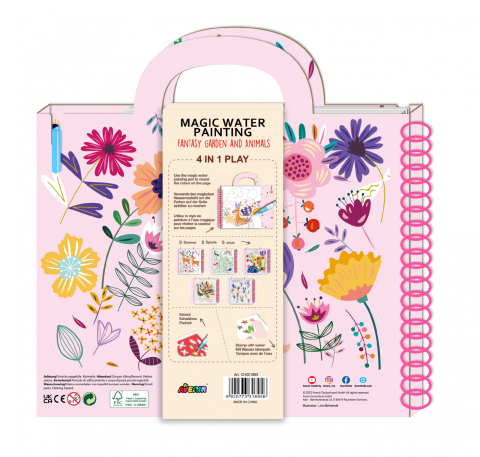 Cea mai mare Carte de pictat cu apa, sabloane, stampile si jocuri, portabila - Gradina fantastica si animale [1]
