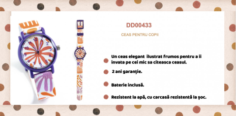 Ceas de mana Djeco, Frunze colorate, 4-5 ani + [3]