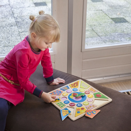 Ceas educativ din lemn, New Classic Toys, 2-3 ani + [2]